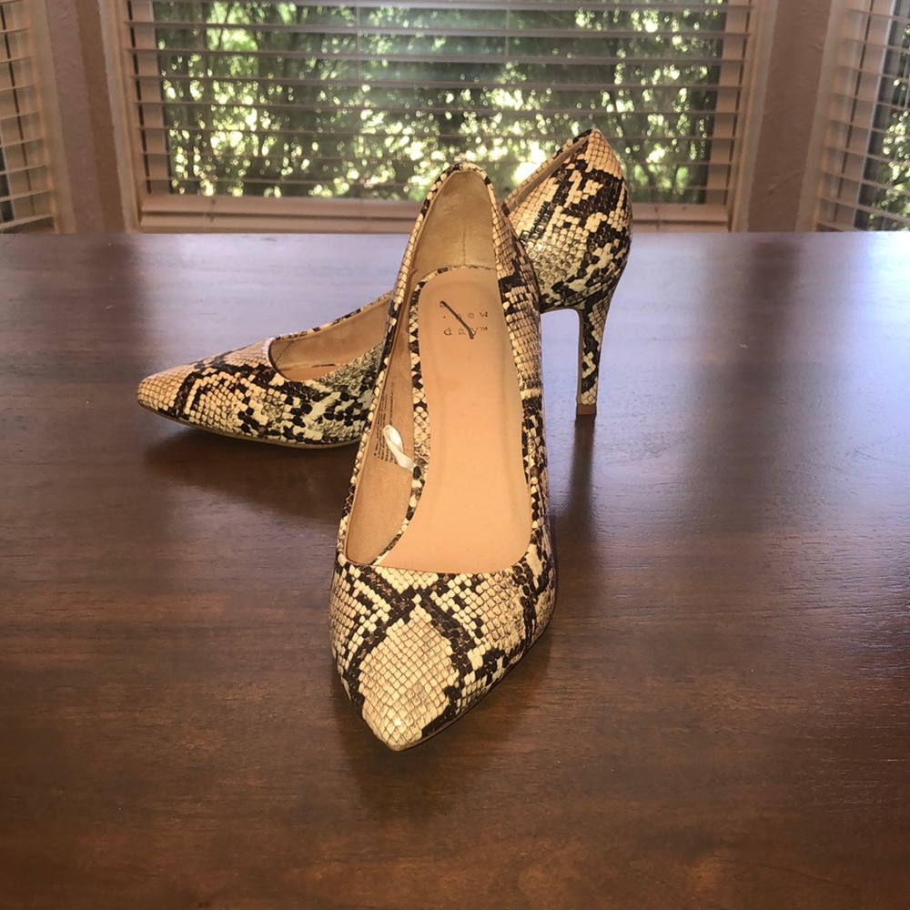 A new day ~ snake skin print heels